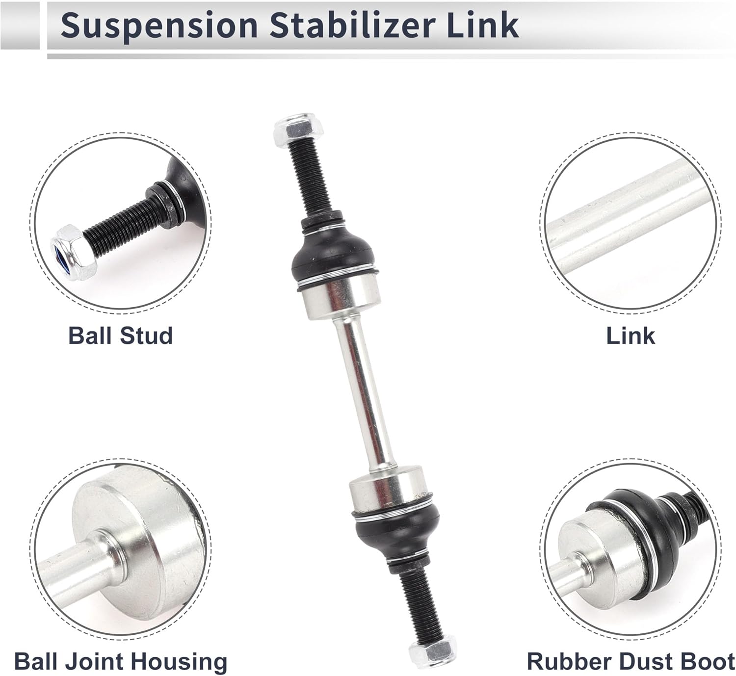 Front Stabilizer Bar Links with 2 Pcs Bushing for Ford F-150 2009-2014 Sway Bar Link Kits Suspension Bar End Links No.K750362/K200846