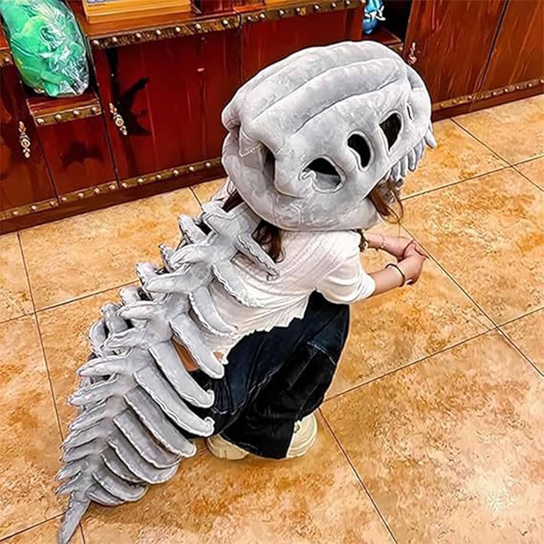 Novità 2027 Scheletro Dinosauro da Indossare 3D Realistico | Morbido costume da dinosauro per Halloween, cosplay, travestimenti, feste e fotografie