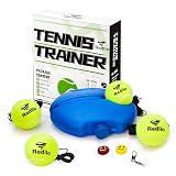 Solo Tennis Trainer Rebound -Portable Tennis Equipment for Self-Practice Includes 4 String Balls 2 Tennis Vibration Dampeners.Works for Kids, Beginners