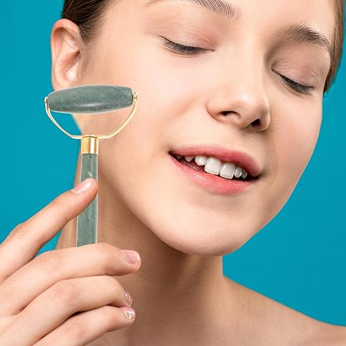 Miniatura 9 de FRCOLOR Rodillo de jade Rodillo facial Guasha Herramientas faciales para el cuidado de la piel 2Pcs