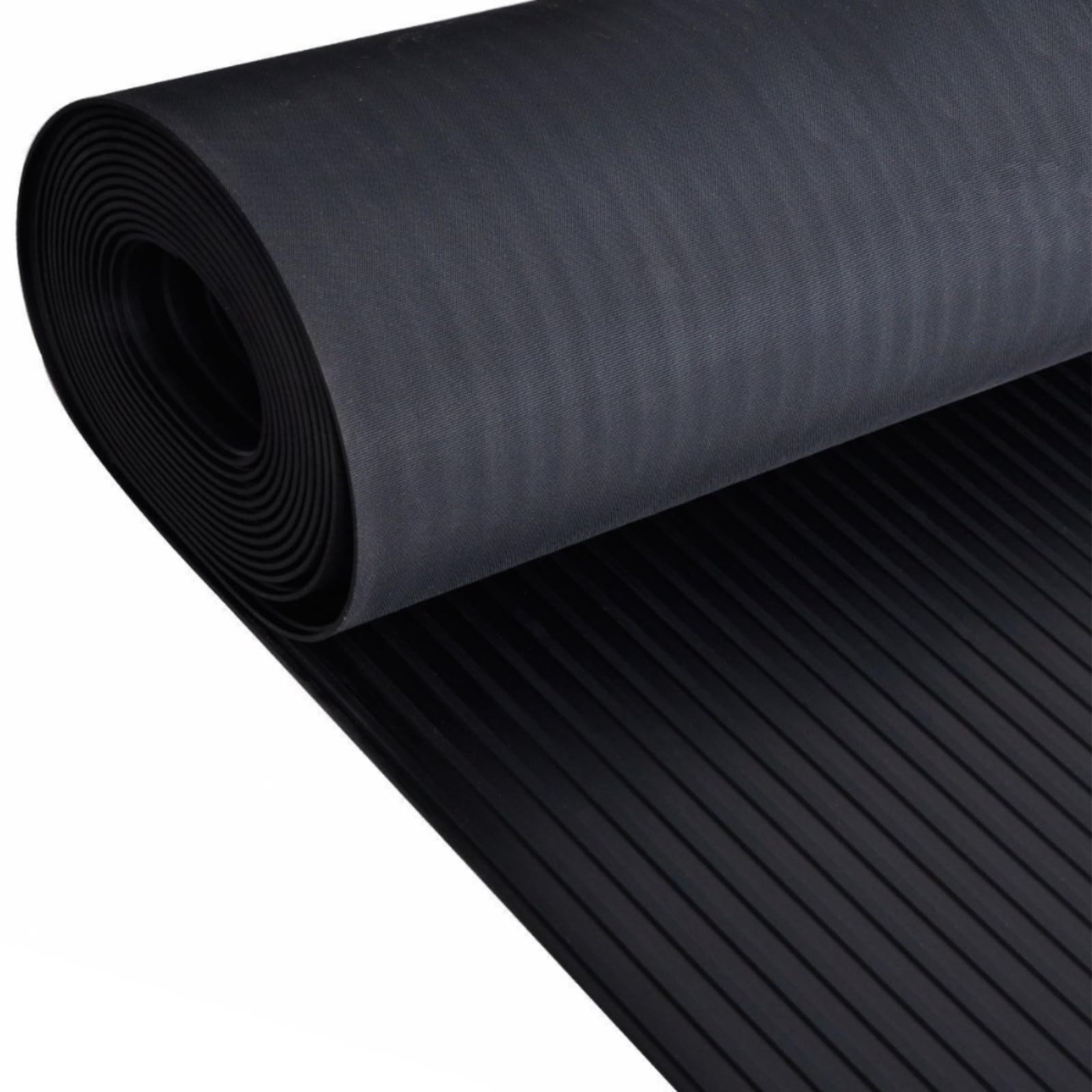 Wide Ribbed Rubber Roll Flooring Matting - 3mm Thick - 2m Wide - Up to 15m Length (2M X 2M)