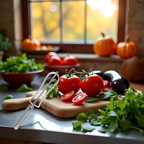 Miniatura 2 de 1 cuchillo giratorio de acero inoxidable plateado, multifunción, pelador de manos de zanahoria, papa, zanahoria, cortador de alimentos, frutas,