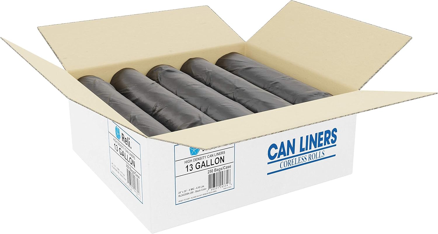 Reli. 13 Gal Trash Bags (1000 Bags) & 13 Gal Trash Bags (250 Bags)