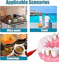 Vista 6 de Huakaile 50 cepillos de llaves para limpieza con estuche de almacenamiento, cepillo interdental interproximal entre dientes, 5 colores llaves