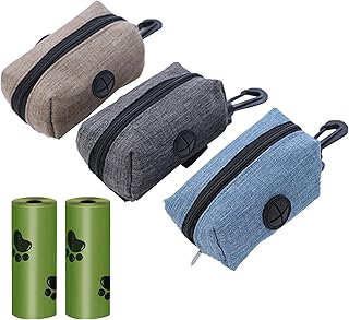 Kotbeutelspender für Hunde, Hundekotbeutel Dispenser, Spender für Hundekotbeutel, 3 Stück Hundekotbeutelspender, mit 2 Rollen Kotbeutel für Hunde, für Spazierengehen mit Dem Hund Laufen Wandern product image