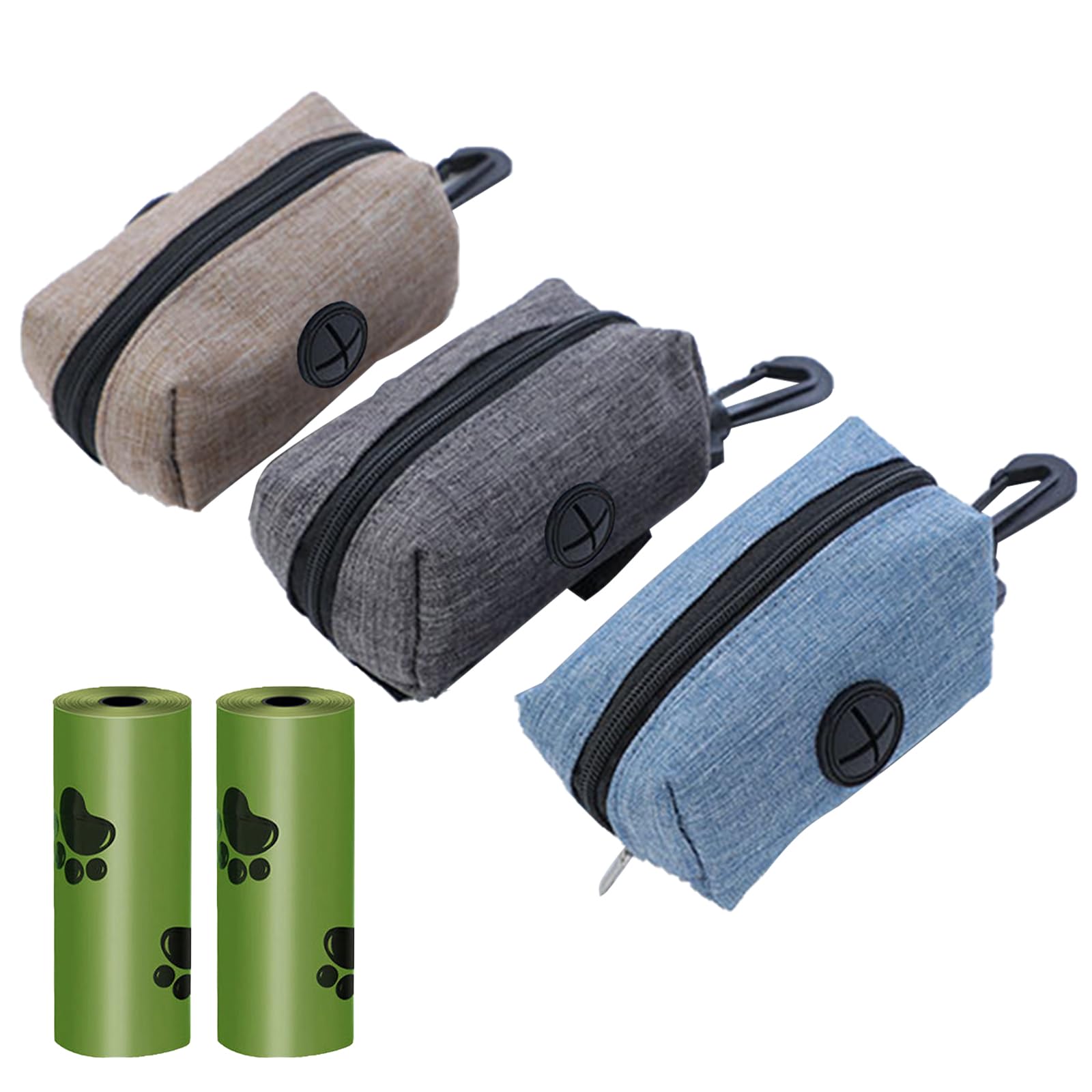 Dispensador Bolsas Caca Perro, Porta Bolsas Caca Perro, Porta Bolsas de Excrementos, 3 Piezas Soporte Bolsas Excrementos Perros, Perros Accesorios, con 2 Bolsas para Excrementos de Perro