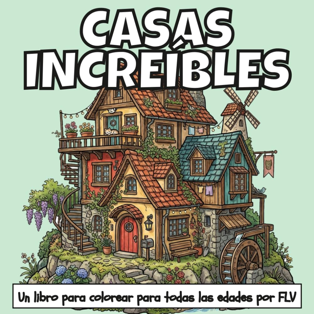CASAS INCREÍBLES: Un LIBRO PARA COLOREAR para todas las edades.