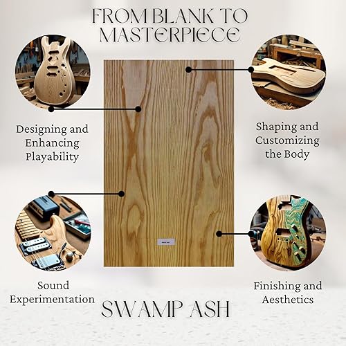 Miniatura 6 de Exotic Wood Zone | Espacios en blanco de cuerpo de madera musical de ceniza de pantano | Proveedores de guitarra Luthier Tonewood | Cepillado sin