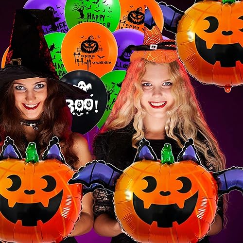 Miniatura 75 de Globos de aluminio de Halloween, globos de cumpleaños de Halloween, número 1, araña, momia, calabaza, murciélago, fantasma, globos para decoración