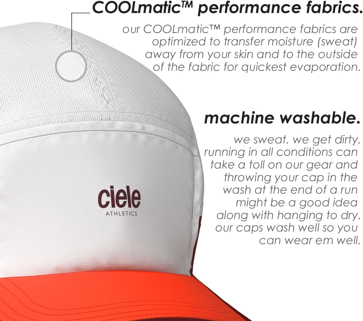 Ciele Athletics ALZCap SC - Premium SOFTcurve Brim, Washable Moisture Wicking Running Hat with Sun Protection - Halo