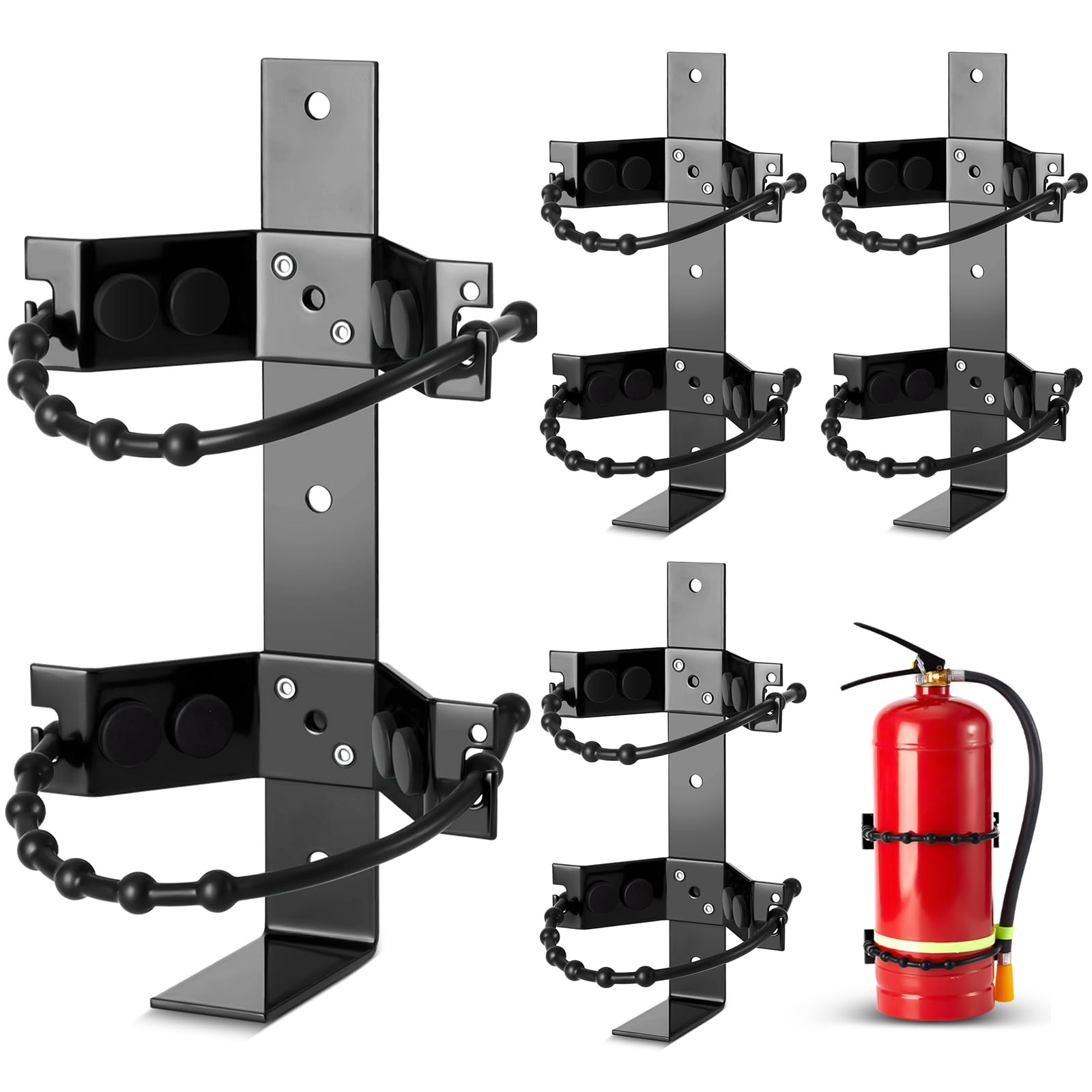 RattanView 4 Pcs Fire Extinguisher Bracket, 2.5 Lb and 5 Lb, Black