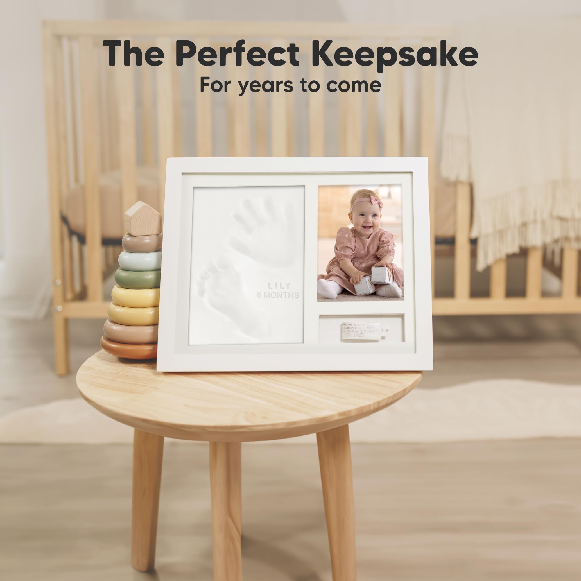 KeaBabies Personnalisé Kit d'empreintes de mains et pieds - Décor de chambre d'enfant imprimé mains et pieds - Kit d'impression de cadre photo pour bébé (Alpine White)
