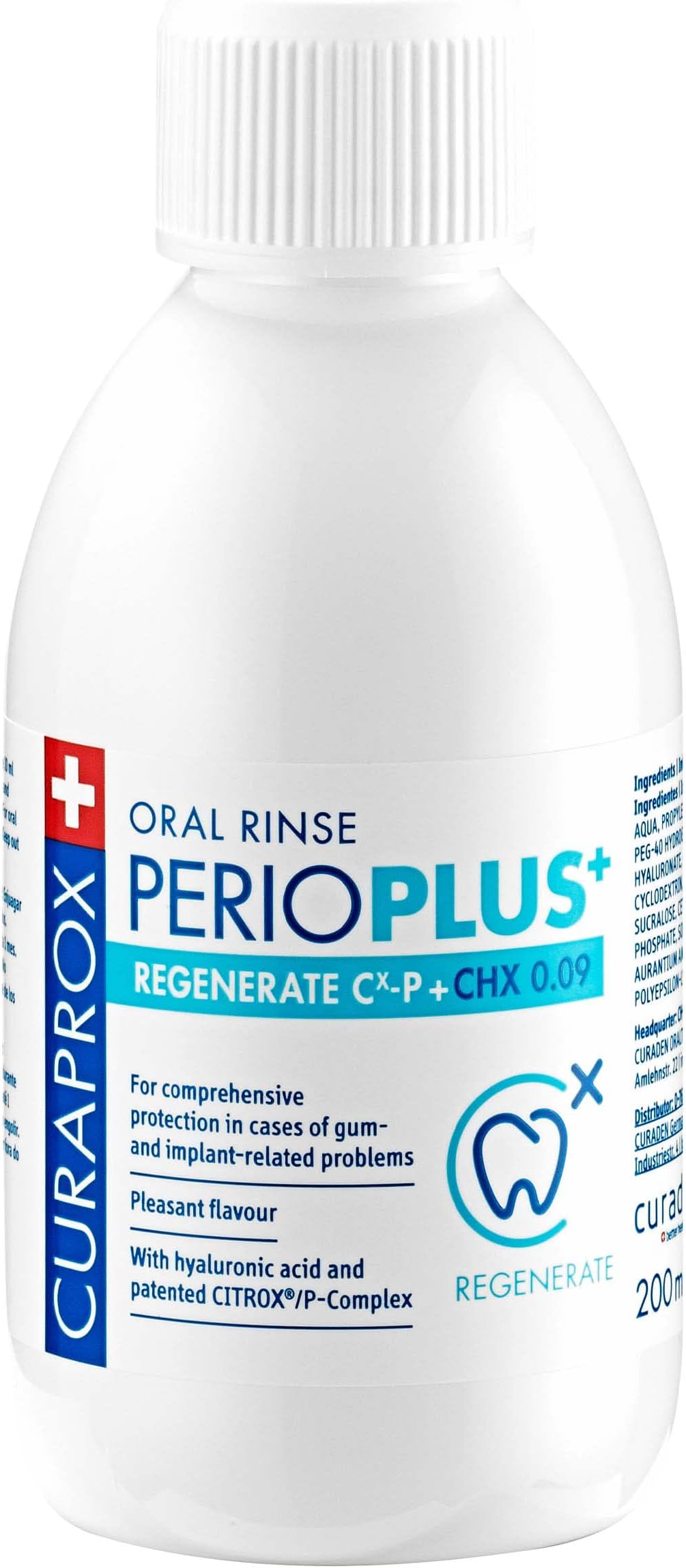 Perio Plus Regenerate Mouthwash – CHX 0.09% with CITROX®/P Formula | Supports Gum Health & Daily Oral Care | 200ml | Designed in Switzerland