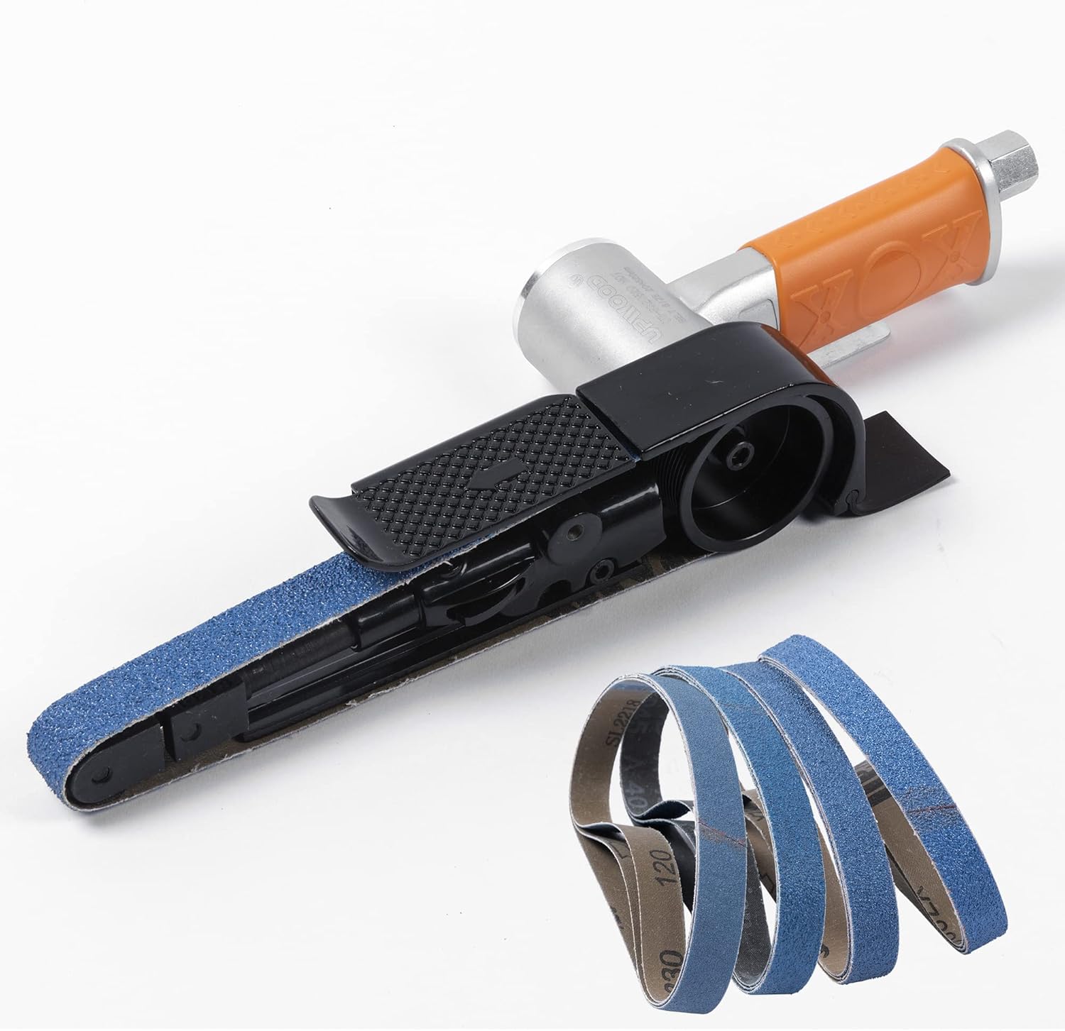 Air Belt Sander 3/4" x 201/2" Belt Size Pneumatic Tool with 12pc Belts