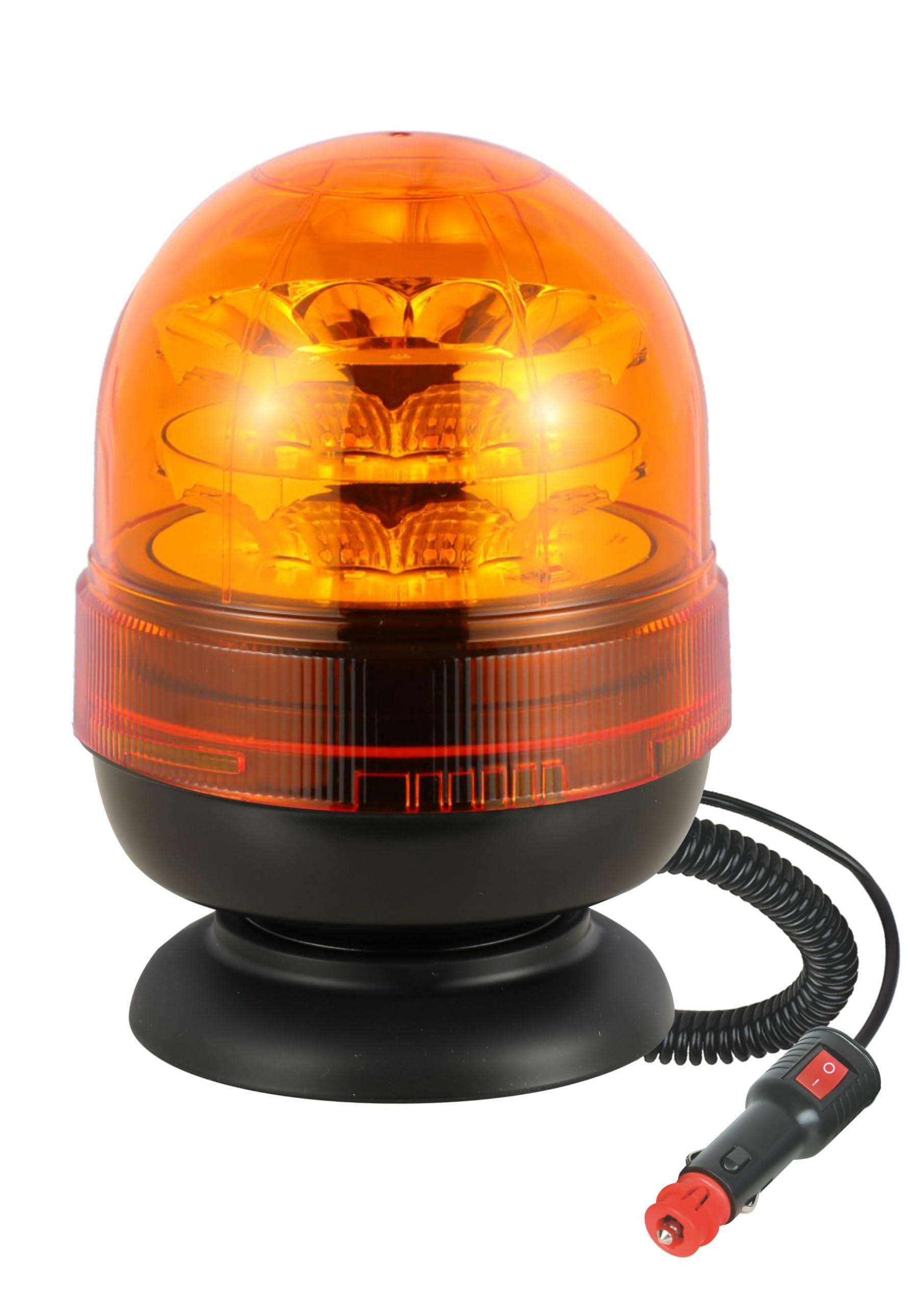 Ama Lampeggiante trattore a LED 12-24 V: Lampeggiante arancione 16 led, 3 tipologie di flash, 3 W, Base magnetica