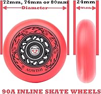 Vista 19 de Inline Skate Wheels Outdoor Asphalt Formula Aggressive Roller Blades Wheels 90a Roller Hockey Replacement Wheels with Bearings ABEC-9 and Floating