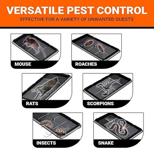 Miniatura 5 de Paquete de 12 trampas de pegamento para ratones para interiores para el hogar, trampas de pegamento grandes para ratones y ratas, trampas adhesivas