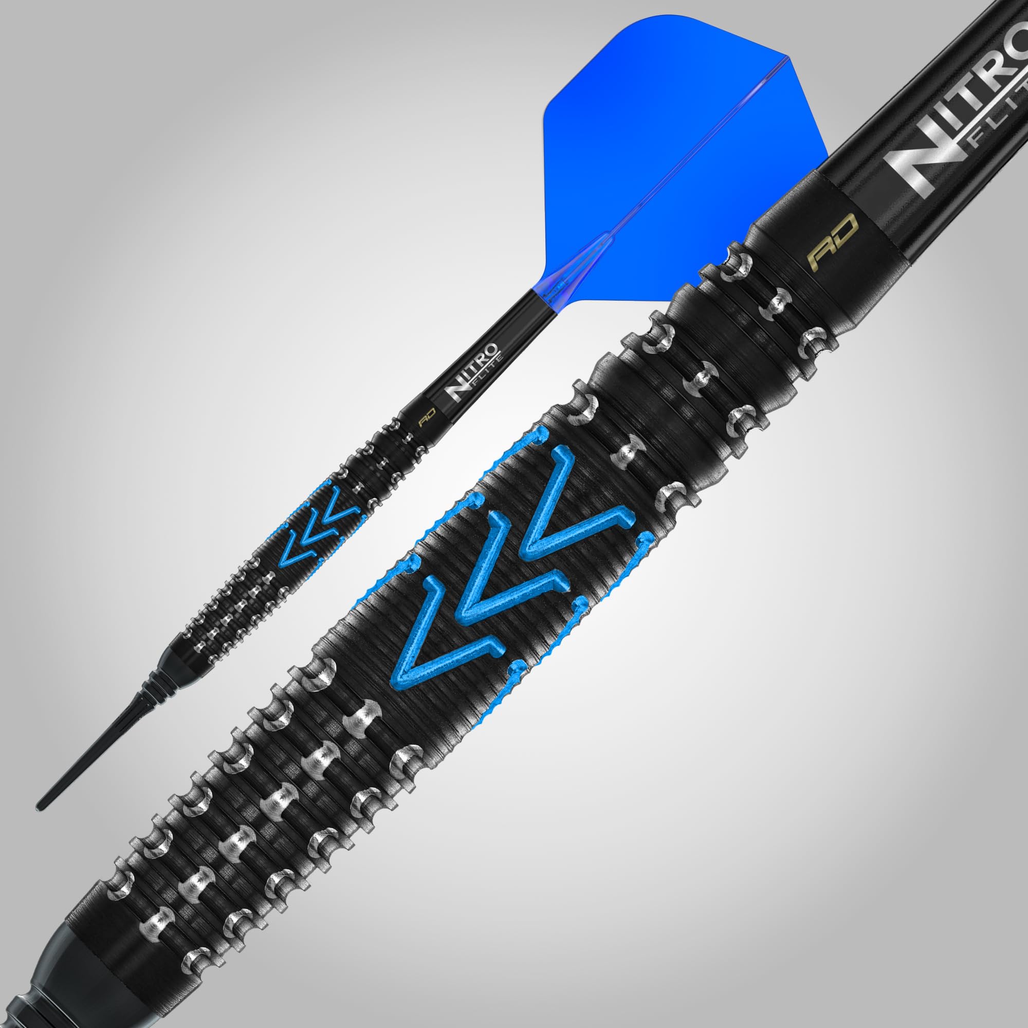 RED DRAGON Freccette – Serie AMP – 90% set di freccette professionali in tungsteno – Nitro Flite integrato ala/albero, alette e steli | Varietà di profili cilindrici | 18 g, 20 g, 21 g, 23 g, 24 g e