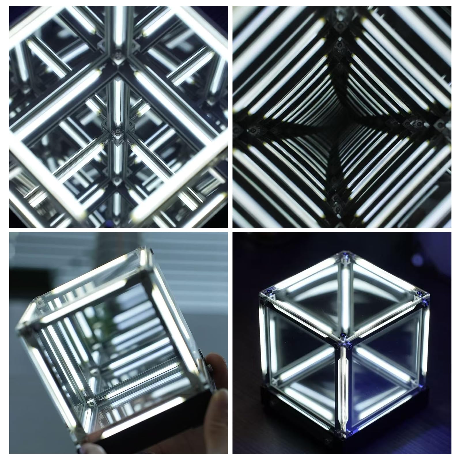 Infinity Cube Light, Infinity Mirror 4D cubo acrilico Led Abyss Effect Touch dimmerabile ricaricabile umore luce notturna per scrivania da gioco decorazione futuristica