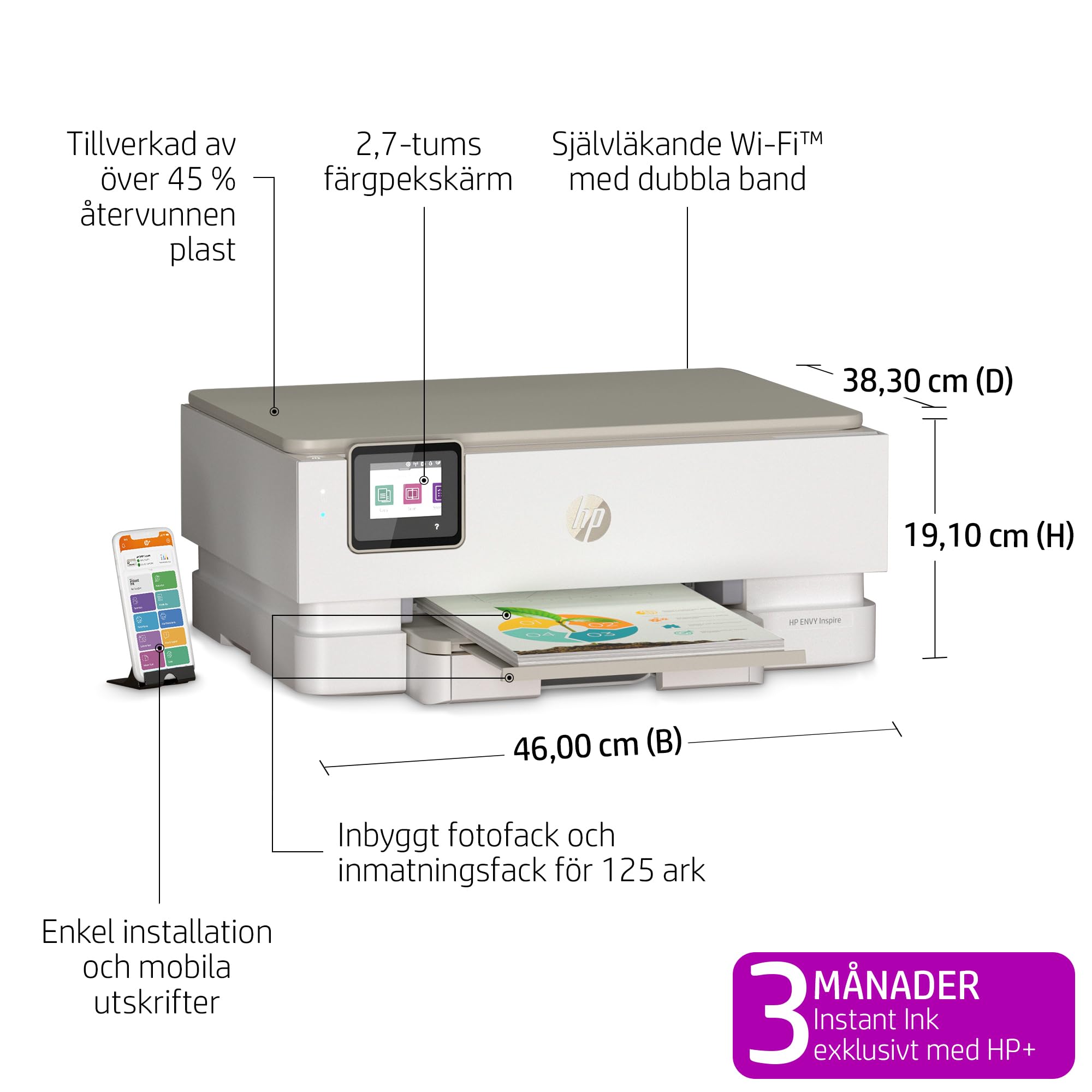 HP 242P6B#629 Drukarka, Biały, Bluetooth