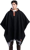 QISU Llama Loft Alpaca Wool Poncho - Luxuriously Soft Thick Warm Lightweight Breathable Unisex Handwoven 43x70 Ecuador