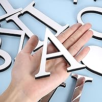 Vista 3 de PATIKIL Adhesivos de pared de acrílico 3D con letras A, autoadhesivas, para decoración del hogar, letrero artístico, para bricolaje, decoración