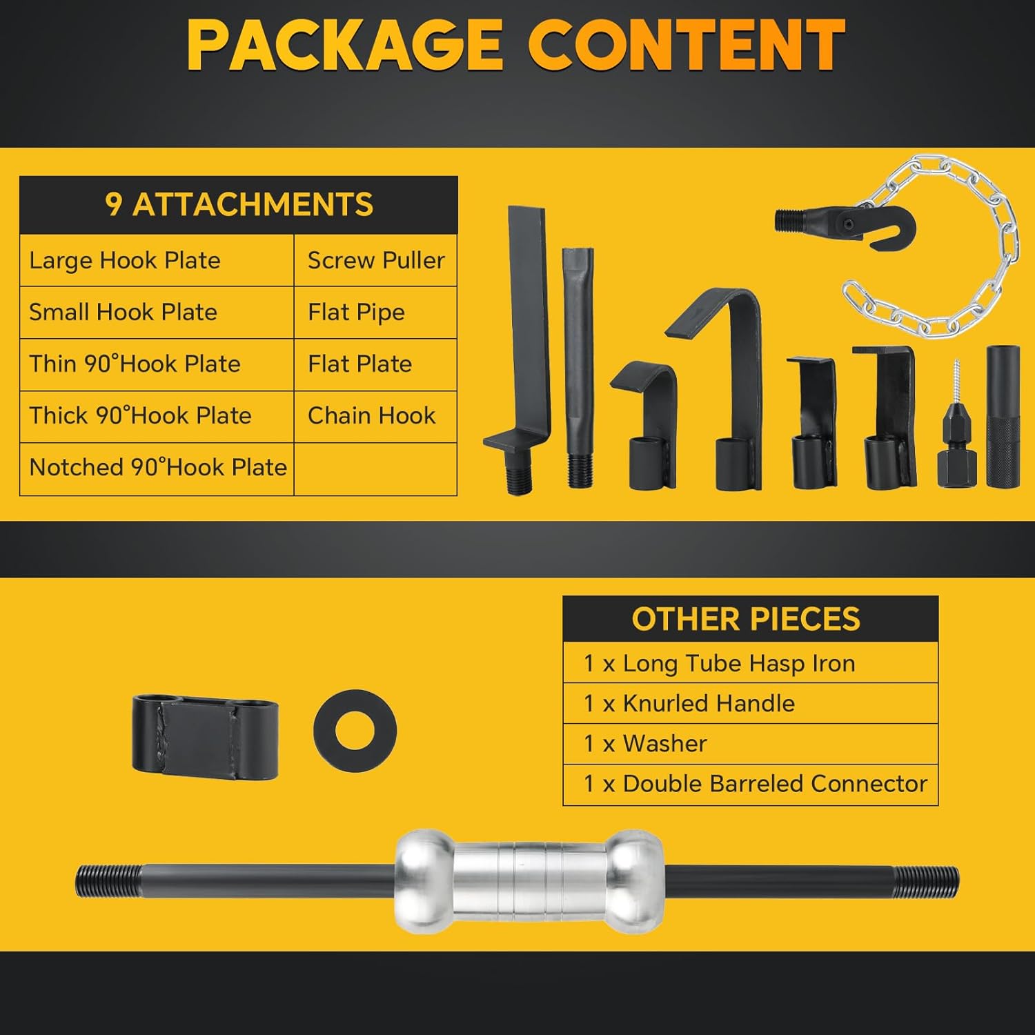 13pcs Heavy Duty Slide Hammer Dent Puller Set | 10lbs Auto Body Repair Tool Kit, Dent Puller Slide Hammer Set, Car Dent Remover Tools for Auto Truck More