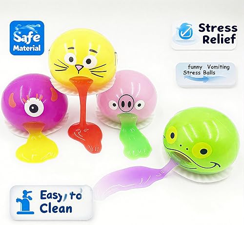 Miniatura 3 de Juguete de limo de huevo de vómito  Divertido juguete de broma para apretar y reventar yema de vomitar, juguete novedoso para aliviar la ansiedad,