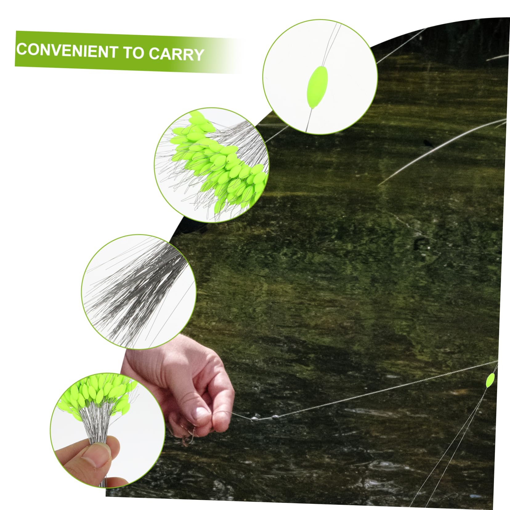 POPETPOP Plastique Flotteur de Pêche Fluorescent Vert, 1 Set