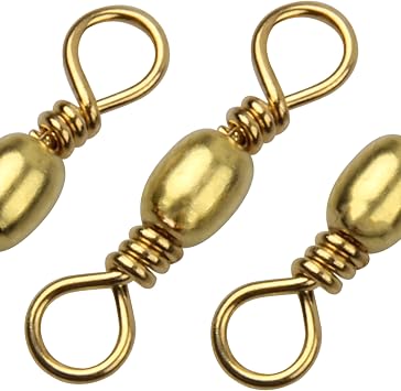 100pcs Barrel Swivels Fishing Saltwater Freshwater Fishing Tackle Line Connector Solid Ring Fishing Swivels High Strength Catfish Terminal Tackle Accessories