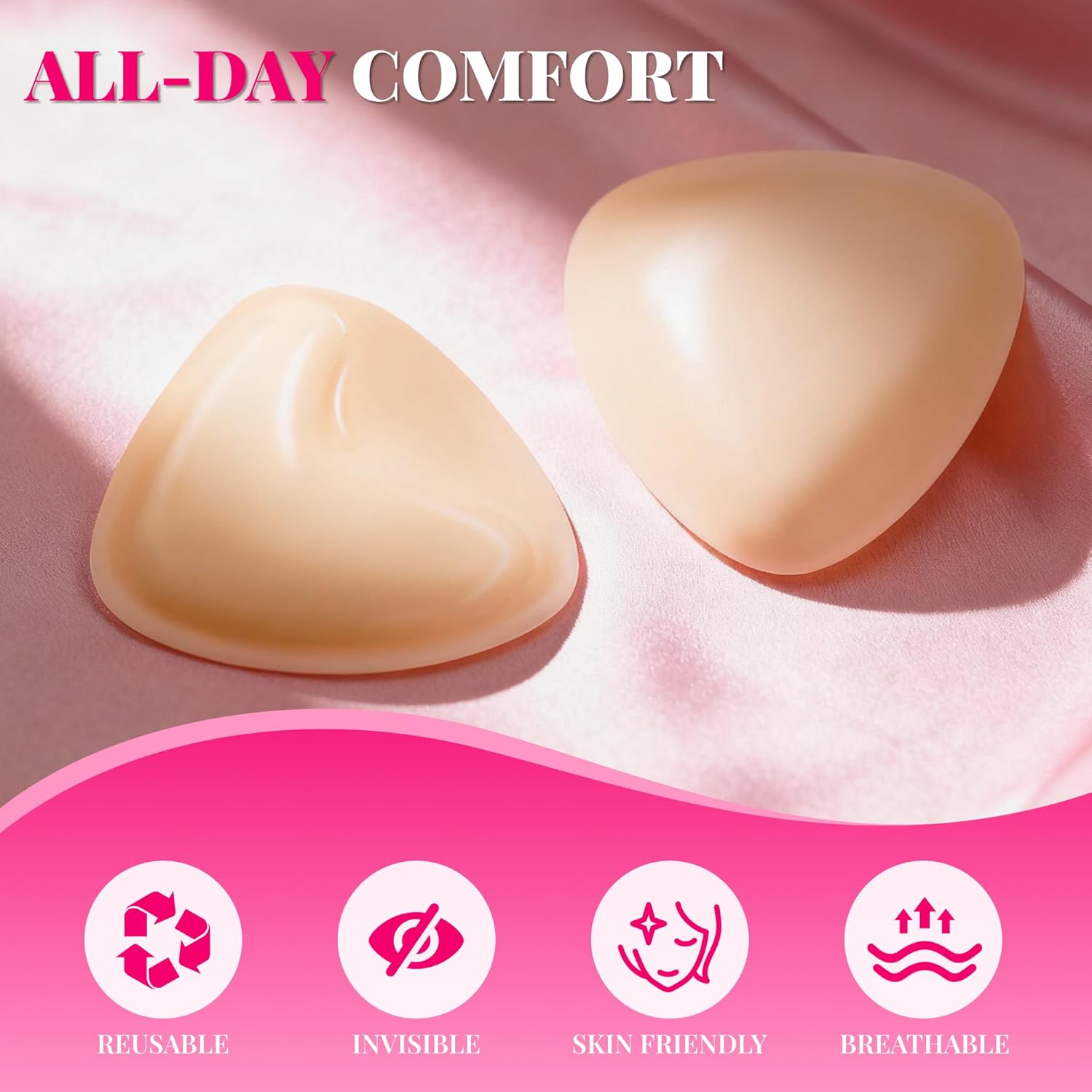 Double Sided Sticky Bra Ultra Boost Inserts Pads Reusable Push Up Lift Self Adhesive Bra Pads for Bikini Swimsuit - Image 4