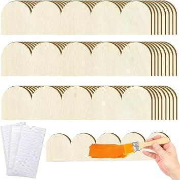 Unfinished Scalloped Decorative Wood Trim 24 Pack Wood Molding DIY