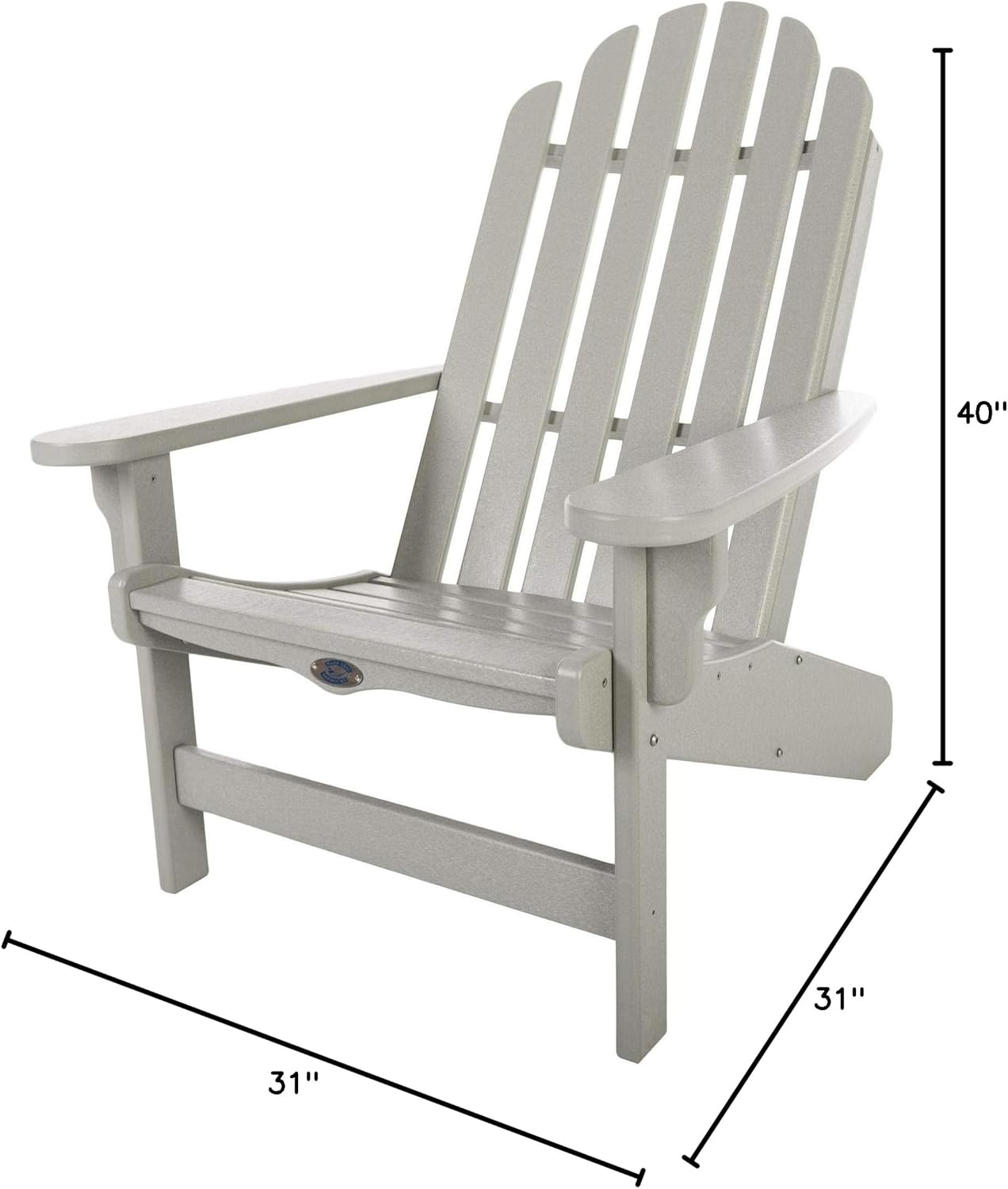 Nags Head Hammocks Classic Adirondack Chair, Gray