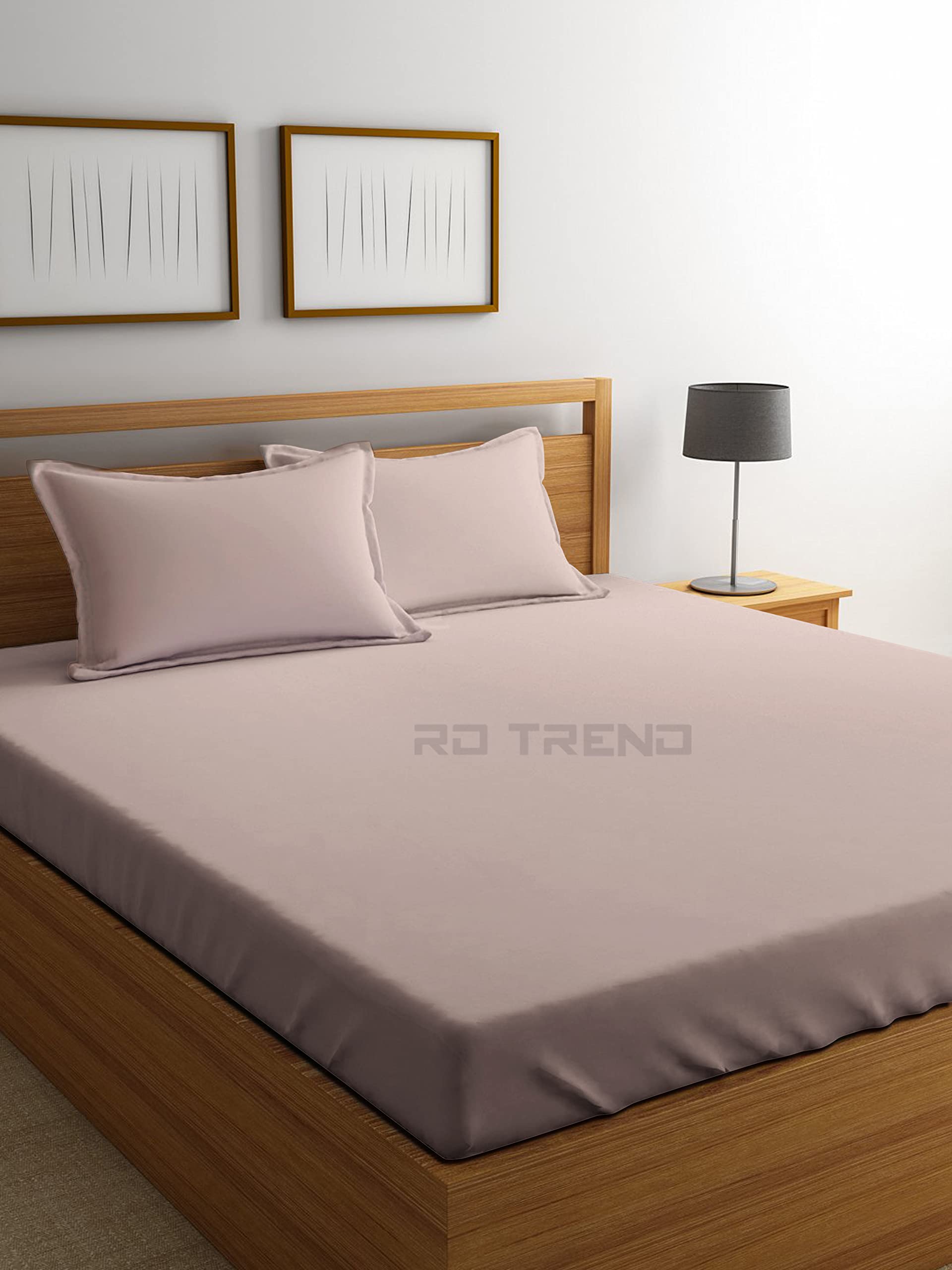 PRINDA Glace Cotton King Size Elastic Fitted Double Bedsheets With 2 Pillow Covers - Plain Beige, 180 tc (B0B567H576) Amazon Price History, Amazon Price Tracker