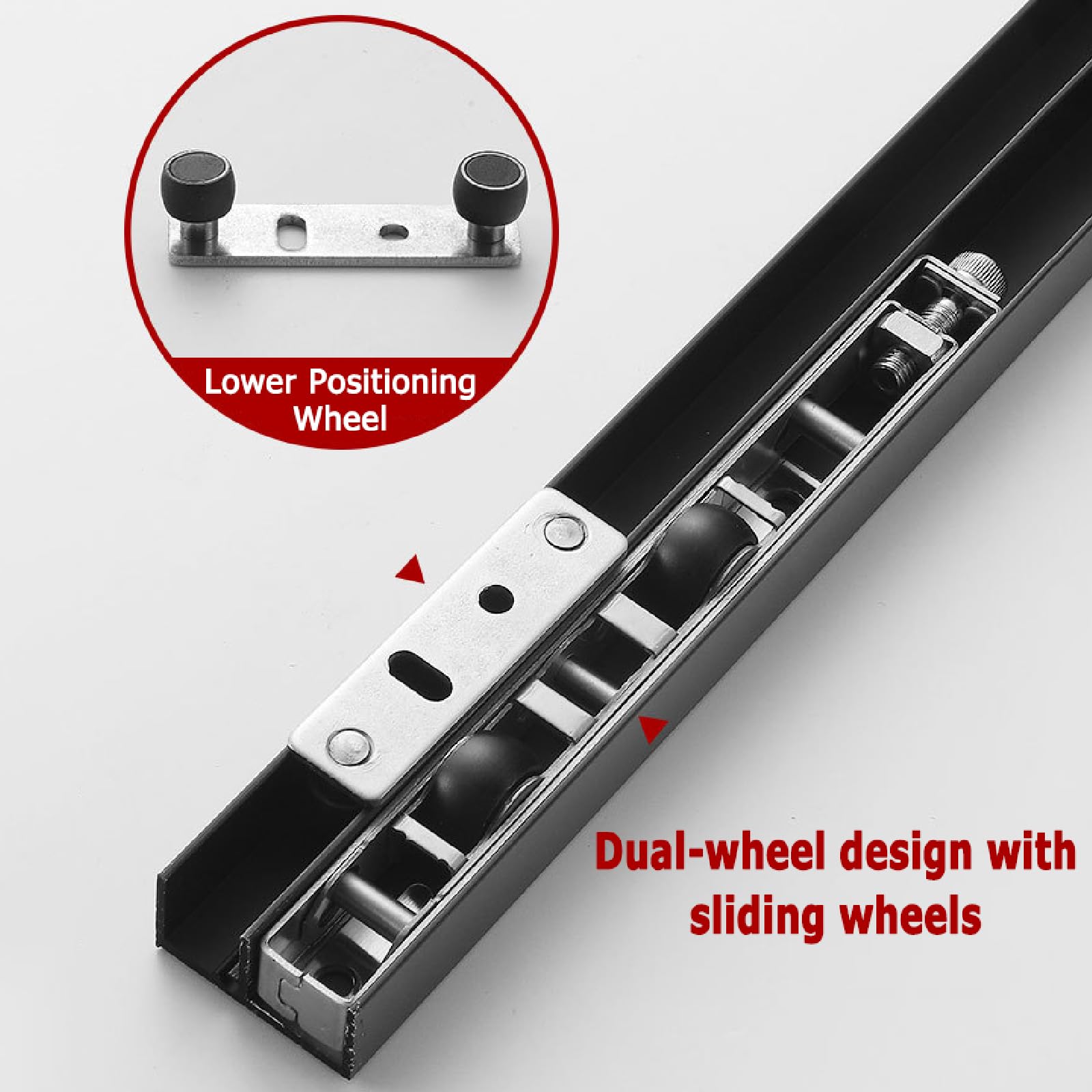 Kit de Puerta corredera Invisible,Kit para Puerta Invisible,Kit de herrajes Ocultos para Puertas,Funcionamiento Impecable,Diseño Invisible,Adecuado para dormitorios