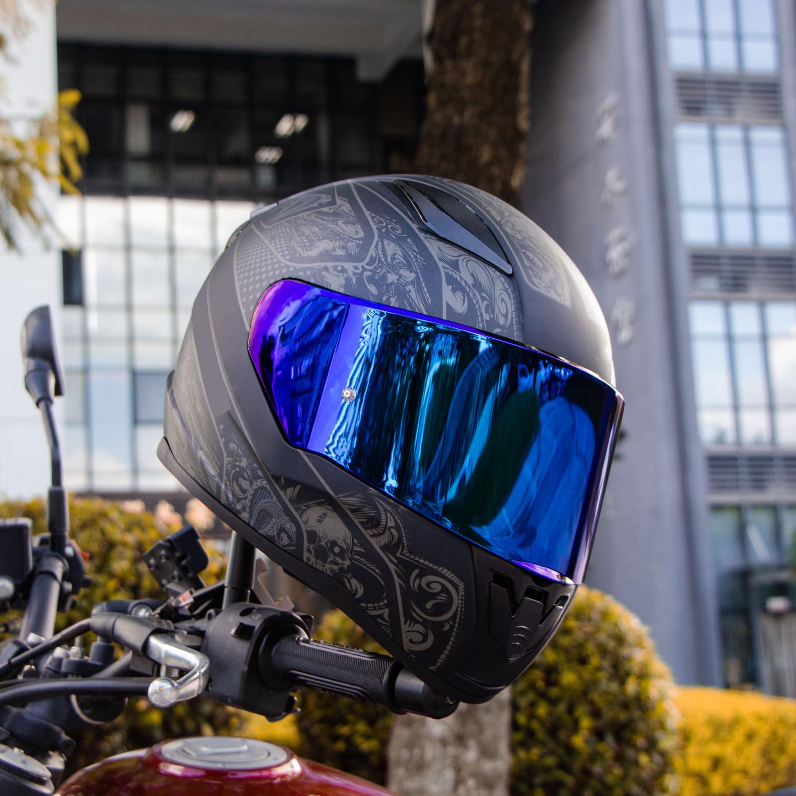 blue tinted face shield motorcycle helmet best for Amazon.com: Soman Assault Helmet Visor, Stream Helmet Face Shield  Compatible with FF800 FF320 FF328 FF353 Assault Stream Rapid Helmet (Blue)  : Automotive