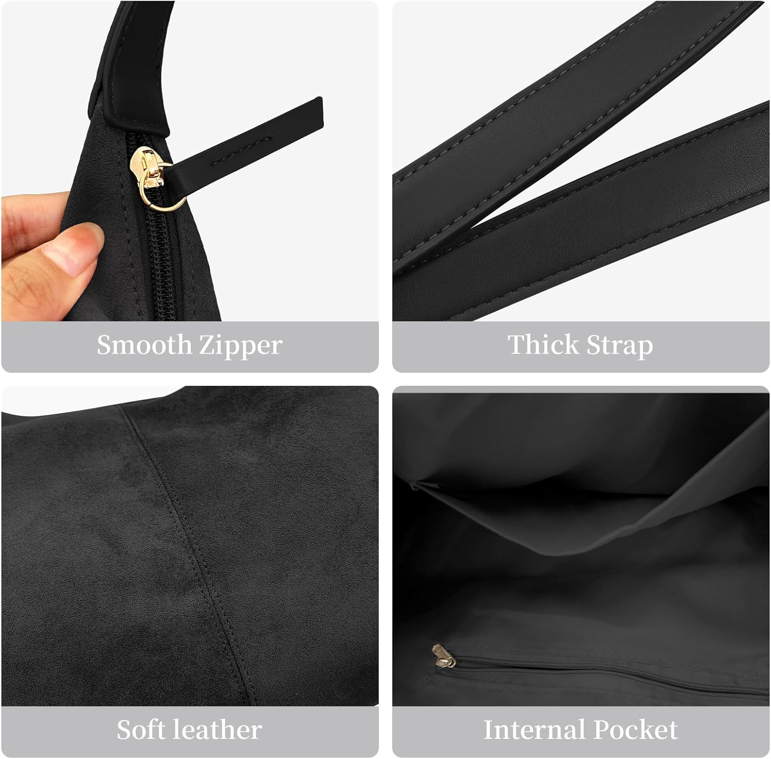 Suede Shoulder Bag for Women Tote Bag Trendy Hobo Bags Work Handbag Suede Purse Travel Underarm Slouchy Bags
