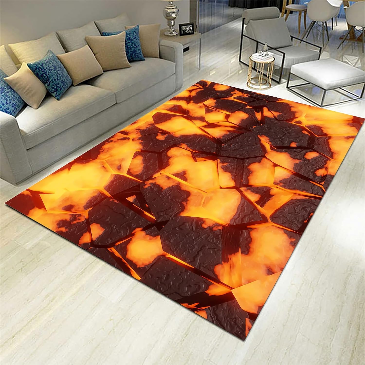 Tapis 3D imprimé flanelle lavable 120x160 pour décoration de terrasse