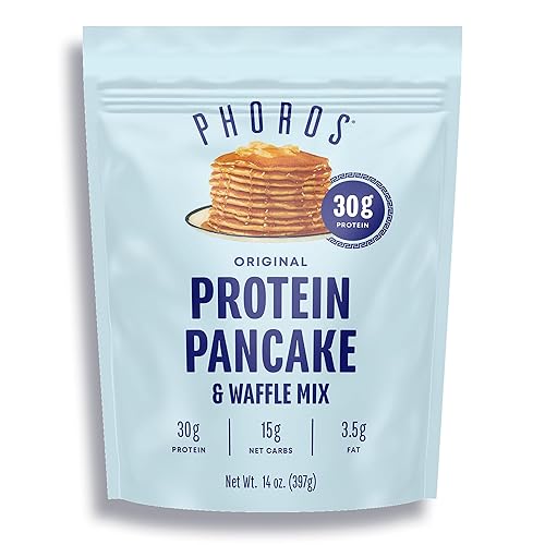 Phoros Nutrition - Mezcla de proteína para panqueques y waffles proteicos, 1.06 onzas de proteínas, baja en carbohidratos, alta proteína, apta para