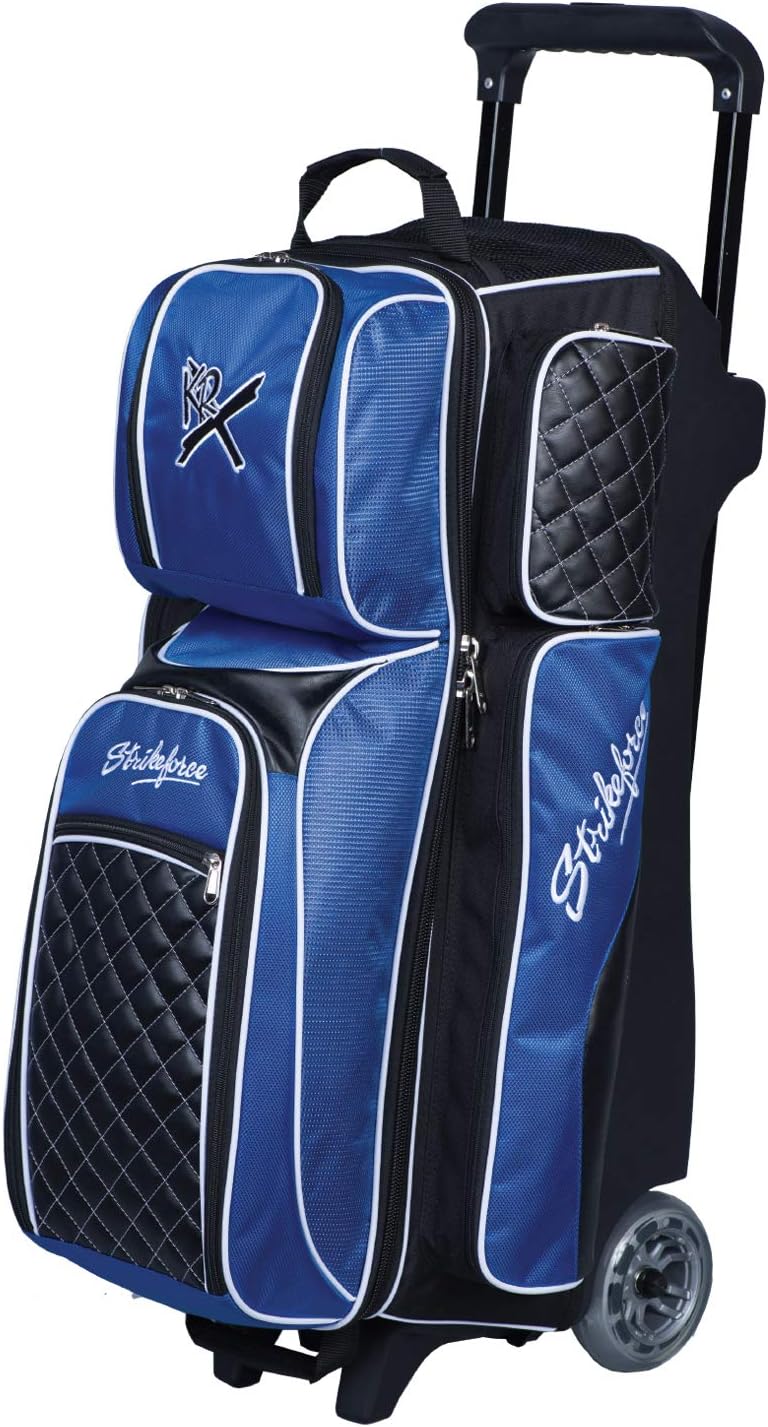 KR Strikeforce Royal Flush Triple Roller Bowling Bag (Blue