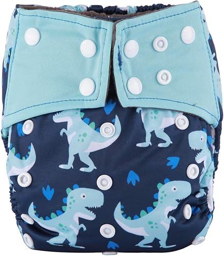 Miniatura 7 de sigzagor Aill en una noche AIO pañales de tela pañales cosido en carbón de bambú inserto reutilizable lavable