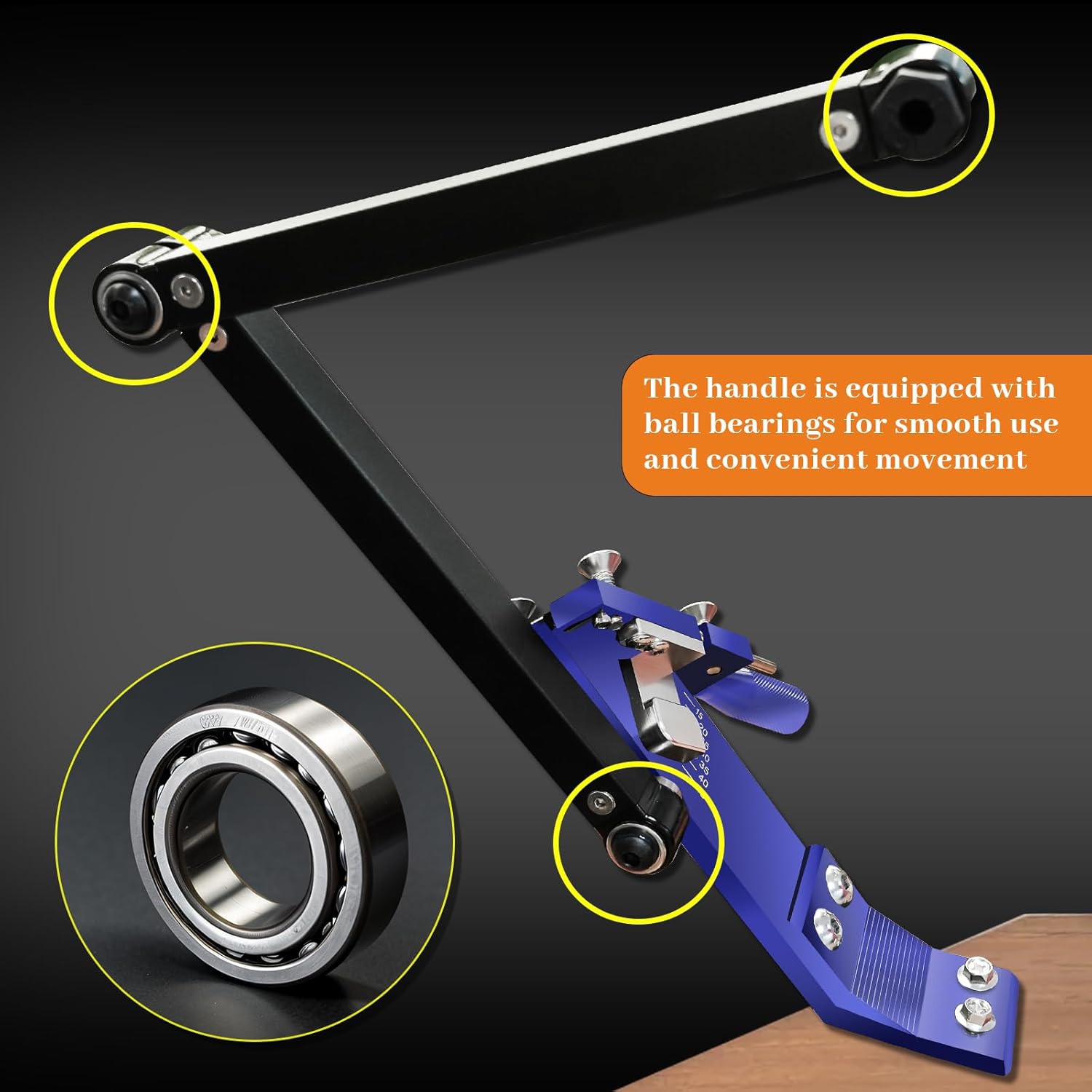 Lawn Mower Blades Lawn Mower Blade Sharpener Mower Blade Sharpener Tool 15°-45° Adjustable Frame with Ball Bearing Blade Sharpener for Lawn Mower Use with Angle Grinder Blue