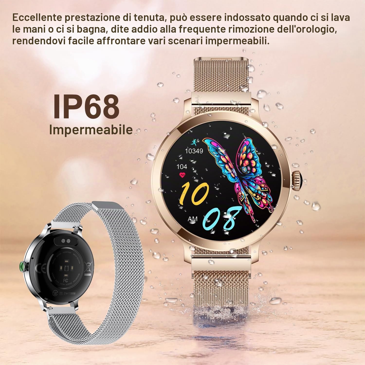 LONGLU Smart Watch da donna con Bluetooth Chiamate, Smartwatch per iPhone e telefoni Android Fitness Tracker Orologi con Risposta/Effettua Chiamate Impermeabile Frequenza Cardiaca (Argento)