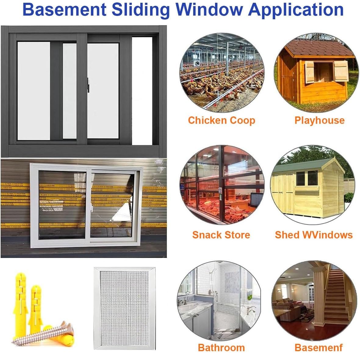 Basement Sliding Window with Screen, Mobile Home Windows Replacement, Replacement Basement Window for Houses Shed Chicken Coop Bathroom Rv Garage(White,30 x 20in)