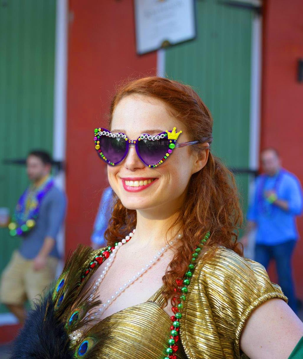 MardyGrass Glasses, Handmade Carnival Mask for Women, Festival Accessories for Colorful Party Outfits, Party Favors - Image 3