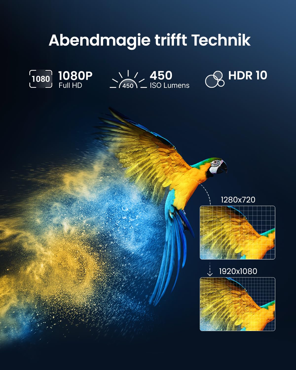 Dangbei Freedo Beamer mit Akku, 450 ISO Lumen, Google TV & Netflix, Dolby Audio, 1080P, HDR10, 165° Ständer, Smart Beamer mit WiFi & Bluetooth für Zuhause Outdoor, 2,5 Std Laufzeit, inkl. Tragetasche