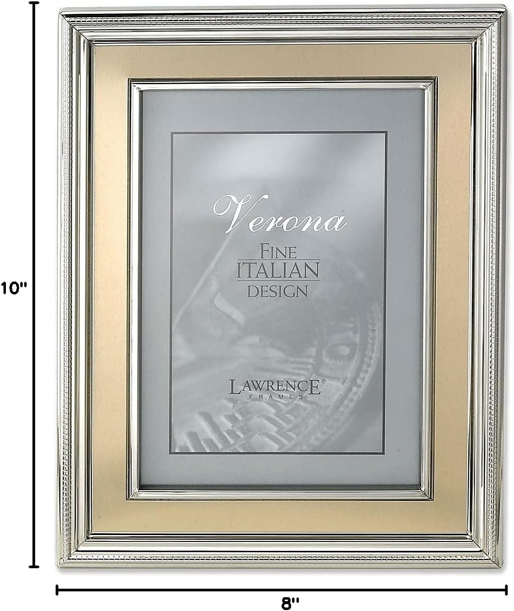 Lawrence 840280 Verona Collection 8-Inch x 10-Inch Metal Gold Picture Frame