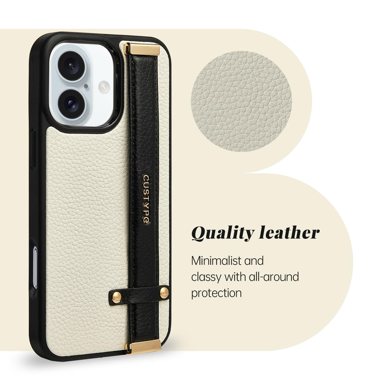 CUSTYPE Compatible with iPhone 17 Case with Adjustable Wristband