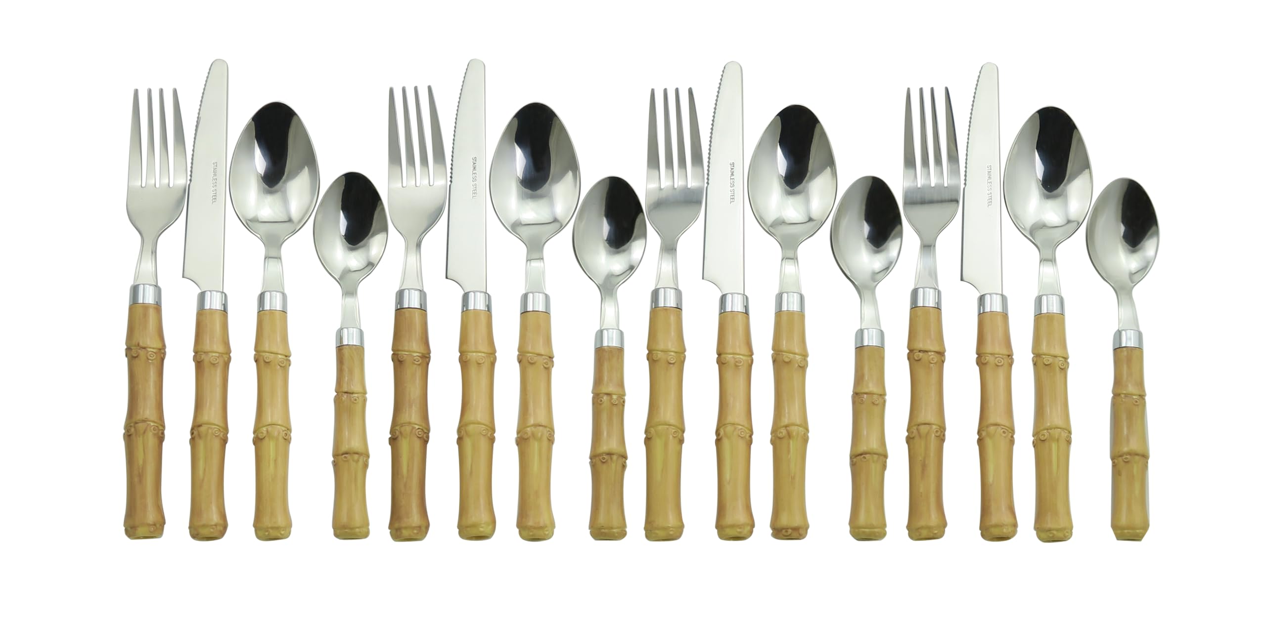 Gypsy Color Beyond Bamboo Stainless Steel Flatware Collection, Set of 16