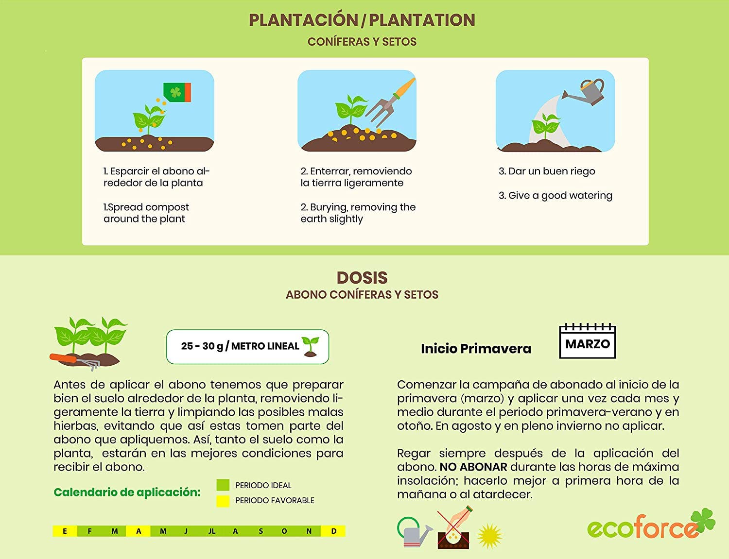 CULTIVERS Abono Coníferas y Setos Ecológico de 20 Kg (Pinos, Abetos, Cipreses y Tuyas). Fertilizante Origen 100% Orgánico y Natural con Alta Concentración de NPK